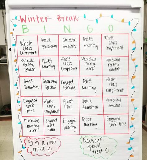 January Behavior Chart, Holiday Behavior Incentives, Christmas Classroom Behavior Ideas, Countdown To Winter Break For Teachers, Christmas Incentives For Students, Bingo Classroom Management, Classroom Bingo Behavior, Christmas Behavior Incentives, January Behavior Incentive