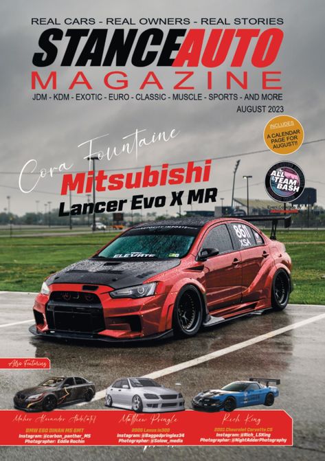 The latest monthly Modified Car magazine from us at stance auto magazine, is packed with car builds and stories from ordinary car owners all over the world, we are keeping the dream alive of getting into a car magazine, and we are fast becoming a car community all over the world follow and join us @stanceautomag #carmagazines #carculture #carwallpapers #magazines #carphotographs #wallpapers #posters #carpins #stanceautomag #stanceauto Car Magazine Cover Design, Car Magazine Cover, Magazine Cover Layout, Magazine Cover Ideas, Evo X, Lexus Is300, Magazine Cover Design, Car Magazine, Car Culture