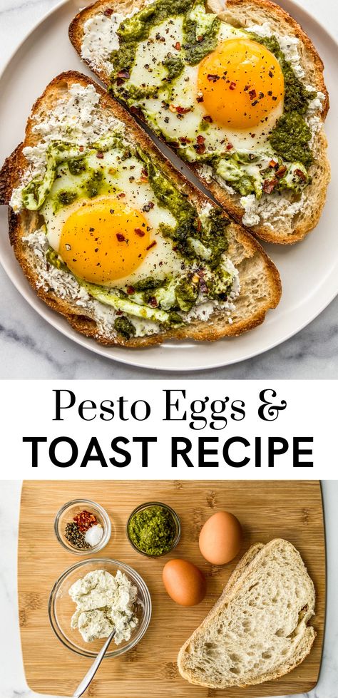 Recipe For Pesto, Pesto Eggs, Healthy Breakfast Recipes Easy, Eggs Recipe, Deilig Mat, Viral Tiktok, Pesto Sauce, Best Breakfast Recipes, Toast Recipes