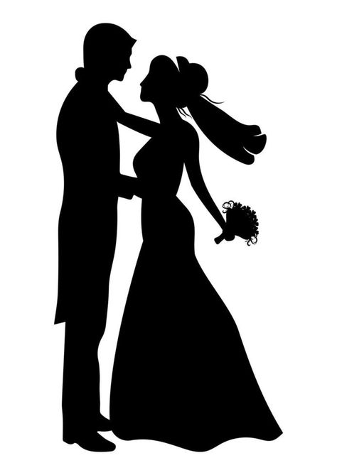 Bride And Groom Clipart, Groom Clipart, White Bride And Groom, Bride And Groom Cartoon, Wedding Symbols, Bride And Groom Silhouette, Couple Clipart, Couple Silhouette, Wedding Silhouette