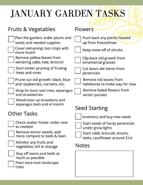 Organisation, Garden Chores By Month, Monthly Gardening Schedule, Plants To Start In January, Herb Garden List, January Homestead To Do List, Monthly Gardening Checklist, Oregon Gardening Backyards, Flowers To Plant Around Vegetable Garden