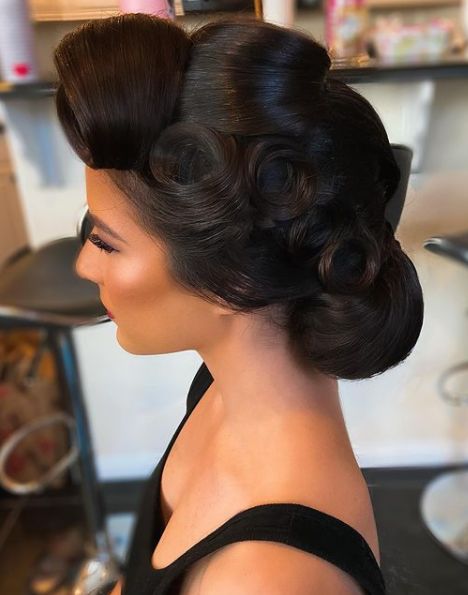 Old Hollywood Hair, Vintage Updo, Hollywood Hair, Bridal Hair Updo, Elegant Wedding Hair, Long Hair Wedding Styles, Trendy Hairstyle, Pin Up Hair, Glam Hair