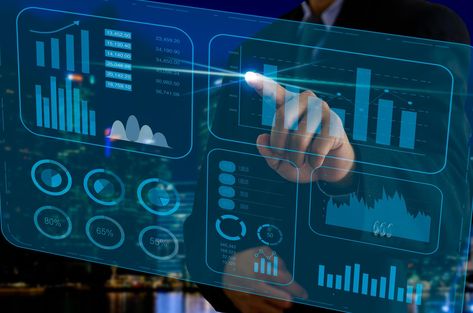 business chart and graph. Businessman touching virtual screen hologram. business technology concept Hologram Phone, Hologram Screen, Futuristic Phones, Data Engineering, Electronics Background, Business Chart, Digital Board, Green Initiatives, Success And Failure