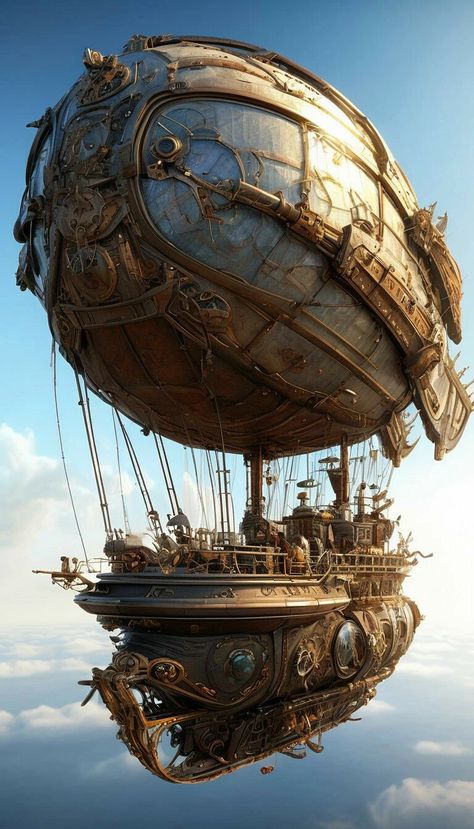 Steampunk Kunst, Airship Art, Zeppelin Art, Flying Ship, Steampunk Artwork, Steampunk Airship, Art Steampunk, Steampunk Art, Retro Futuristic