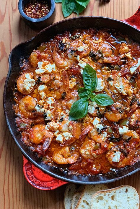 Shrimp Bake, Saganaki Recipe, Greek Shrimp, Ouzo, Baked Shrimp, Juicy Tomatoes, Recipes To Try, Fresh Ingredients, Fresh Tomatoes