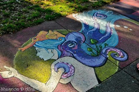 SCAD's talented students compete in Forsyth Park, sidewalk chalk art competition........ Pavement Chalk Art, 3d Street Art, Sidewalk Chalk Art Competition, Street Chalk Art, Educational Platform, Forsyth Park, Sidewalk Chalk Art, Chalk Drawings, Sidewalk Chalk