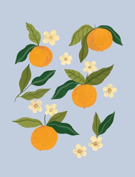 Citrus Tree, Affiches D'art Déco, Orange Blossoms, Plakat Design, 패턴 배경화면, Picture Collage Wall, Orange Tree, Arte Inspo, Art Collage Wall