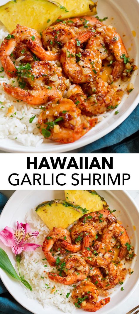 Seafood Sauces, Hawaiian Garlic Shrimp, Shrimp Dinner, Shrimp Recipes For Dinner, Shrimp Recipes Easy, Pescatarian Recipes, Shrimp Dishes, Health Dinner, Hawaiian Food