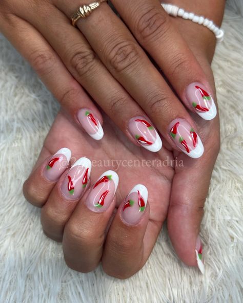 Chili Nails, French Nails, Chili, Nail Art, Nails, Art, Nail Arts