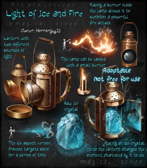 Magical Kaleidoscope - Feybruary bonus 1: Lantern Magic Phone Concept Art, Fantasy Artifact, Fire Lanterns, Magic Objects, Magical Artifacts, Magic Tools, Fire Elemental, Magical Objects, Fantasy Items