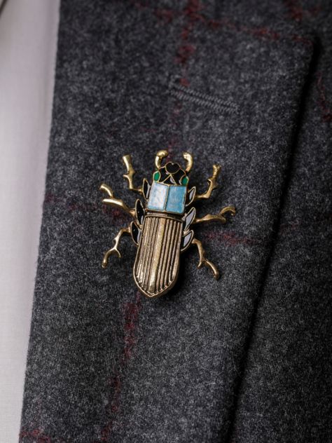 Beetle Insect Pin - SONSON® Kwaku Anansi, Insect Fashion, January Fashion, Metallic Fashion, Beetle Insect, Lapel Pins Mens, Insect Jewelry, Metal Fashion, Magical Jewelry