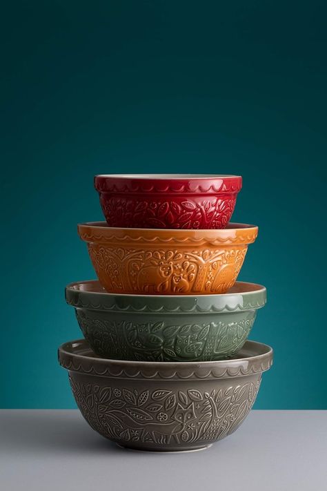 Amazon.com: Mason Cash In the Forest S30 (1.25 Qt) Embossed Mixing Bowl | Hedgehog (Red): Home & Kitchen Ceramic Mixing Bowls, Mason Cash, Mixing Bowls Set, Baking Accessories, Mixing Bowls, In The Forest, Kitchen Stuff, Kitchen Items, Mixing Bowl