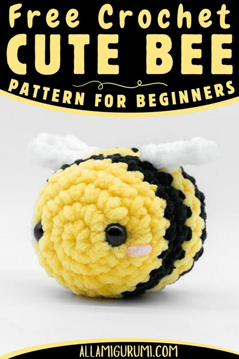 Amigurumi Bee Pattern Free, Crochet Patterns Bee Free, Crochet Tiny Bee Pattern Free, Free Crochet Bumble Bee Pattern, Crochet Stuffed Bee, Crochet Bee Plushie Pattern Free, Crochet Mini Bee Pattern, Crochet Bubble Bee Pattern, Chunky Bee Crochet Pattern