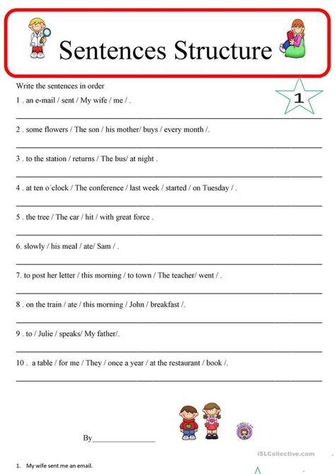 Rearrange Sentences Worksheets, Sentence Writing Kindergarten, Writing Kindergarten Worksheets, Sentence Dictation, Writing Sentences Kindergarten, Simple Sentences Worksheet, Sentence Building Worksheets, Text Structure Worksheets, Writing Sentences Worksheets