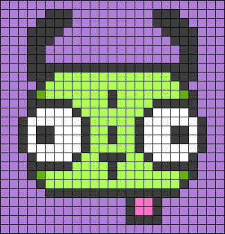 Gir Invader Zim Pixel Art, Invader Zim Pixel Art Grid, Y2k Pixel Art Grid, Emo Alpha Pattern, Matching Alpha Patterns, Domo Pixel Art, Gir Pixel Art Invader Zim, Gir Perler Pattern, Invader Zim Perler Bead Patterns