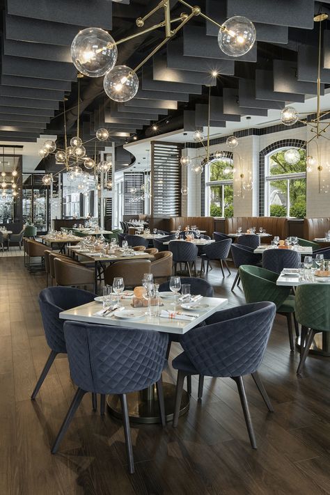 Andres Escobar Crafts Chef David Burke’s New Restaurant In The New Jersey Countryside Bistro Design, Restaurant Design Inspiration, Luxury Restaurant, Casual Dining Restaurant, Restaurant Lighting, New Restaurant, Luxury Dining Room, Hotel Boutique, Restaurant Furniture