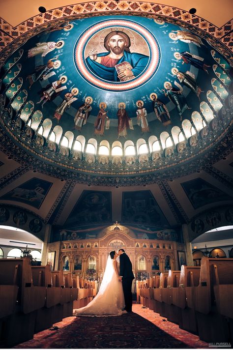 St. Georges Orthodox Church wedding Big Greek Wedding, Coptic Orthodox Wedding, Greek Church Wedding, Orthodox Marriage, Orthodox Christian Wedding, Orthodox Church Wedding, Serbian Wedding, Greek Wedding Traditions, Greek Orthodox Wedding