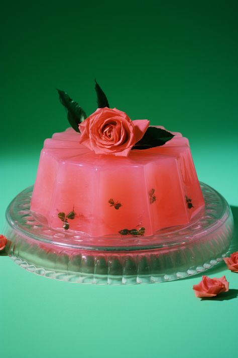 Jello Birthday Cake, Vintage Jello Desserts, Avant Garde Cake, 1950s Food Recipes, Jello Sculpture, Jello Photography, Funky Desserts, Jello Art, 80s Food