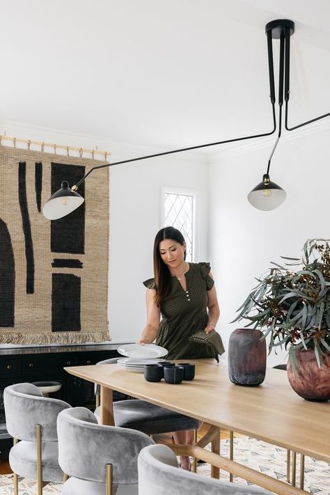 jean liu Living Room Credenza, Jenna Ushkowitz, White Oak Dining Table, Starter House, Christopher Lee, Interior Define, Starter Home, Inviting Home, Furniture Trends