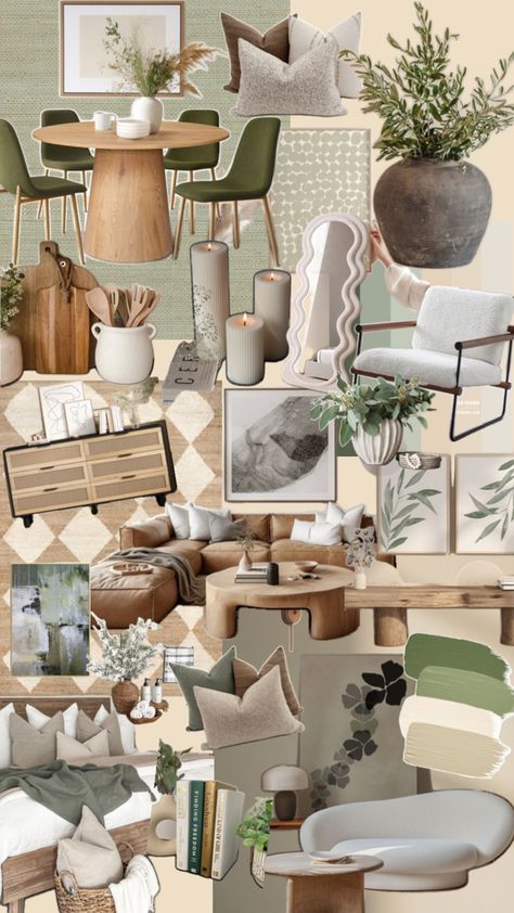 Beige home decor, green home decor, neutral home style Sage Green Home Decor Ideas, Green And Neutral Home Decor, Beige And Green Aesthetic, Green And Beige Aesthetic, Dubai Apartment, Beige Home Decor, Sage Green Living Room, Tan Living Room, Home Decor Neutral