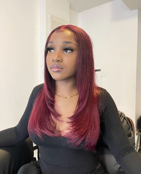 Dye Hairstyles, Box Braids Hairstyle, Fav Hairstyles, Red Dye, Frontal Wig Hairstyles, Quick Weave Hairstyles, Dyed Hair Inspiration, Dyed Natural Hair, Hair Techniques