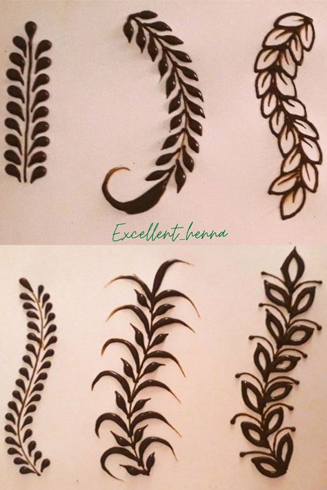 Mehandi Leaf Design, East Henna Designs, Henna Leaf Design, Artistic Mehendi, Henna Basics, Mehendi Practice, Mehandi Tutorial, Learn Mehndi, Mehndi Drawing