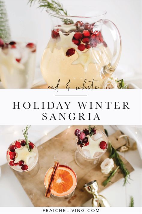 Holiday Drinks / Holiday Cocktails / Festive Cocktails, Natal, Christmas Eve Drink Ideas, Holiday Winter Sangria, Sangria Recipes Winter, Holiday Wine Cocktails, Christmas Drink Party, Christmas Drinks With Wine, Holiday Sangria Recipes Christmas