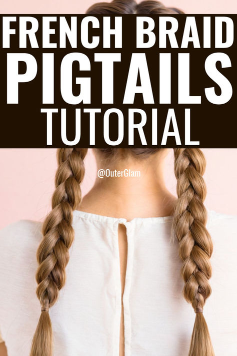 Whether you're looking for a stylish hairstyle for the gym or a chic look for everyday wear, French braid pigtails are a versatile choice. If you've always wanted to master this classic style but found it challenging, this step-by-step tutorial is exactly what you need. Learn how to create perfect French braid pigtails, from sectioning your hair to adding strands as you go. French Braid Pigtails Tutorial, Braid Pigtails Tutorial, Pigtails Tutorial, Braid Pigtails, Crochet Braids For Kids, French Braid Pigtails, School Braids, Double French Braids, Hair Vector