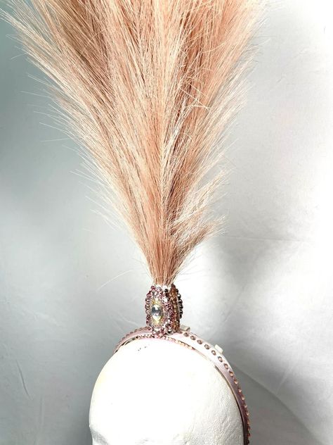 REDUCED Blush Pink Faux feather Vegan Headpiece for Burlesque/ Showgirl/ Samba/ Performer/ Cabaret/ Drag Queen - Etsy Orlando, Burlesque Showgirl, Head Piece, Costume Hats, Cabaret, Orlando Fl, Samba, Headpiece, Blush Pink