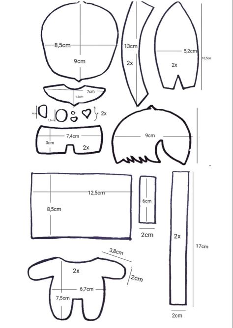 Chibi Plush Pattern Free, 10cm Doll Pattern, 20 Cm Plush Doll Pattern, 10 Cm Doll Pattern, Plushie Doll Pattern, Kpop 10cm Doll, Kpop Plush Dolls Pattern, Cotton Doll Pattern, Anime Plush Pattern