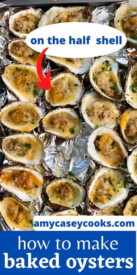 Oyster Half Shell Recipes, Baked Oysters Recipe, Shelled Oyster Recipes, Oyster On The Half Shell, Raw Oysters On The Half Shell, Char Broiled Oysters, How To Prepare Oysters, Oysters On Half Shell, How To Cook Oysters In The Shell