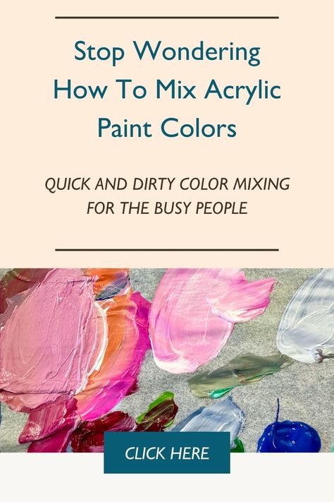 Stop Wondering How To Mix Acrylic Paint Colors | Jen Fletcher Art | Check out my color sketchbook to see how I use a few colors at a time to explore all of the possibilities of color mixing. Click now to watch! How To Mix Acrylic Paint, How To Mix Paint Colors Acrylics, How To Mix Acrylic Paint Colors, Color Mixing Chart Acrylic Tutorials, Mixing Paint Colors Acrylic, How To Mix Paint Colors, Mix Acrylic Paint Colors, Mixing Acrylic Paint Colors, Acrylic Paint Color Mixing