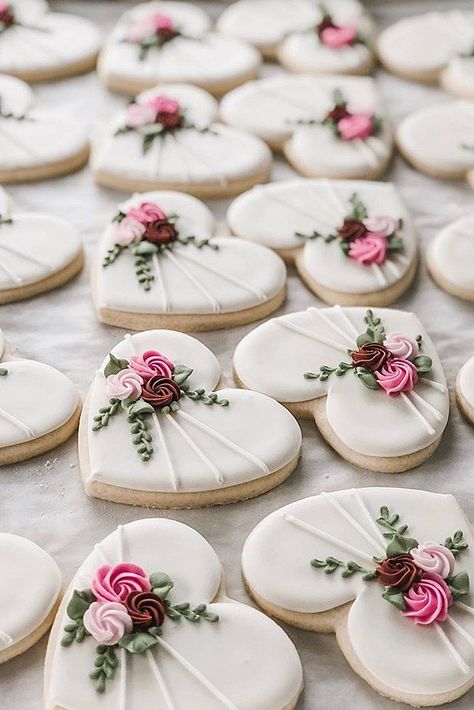 45 Creative Non-Traditional Wedding Dessert Ideas | Wedding Forward Donat Glaze, Halloween Sugar Cookies Decorated, Bridal Cookies, Resipi Kek, Royal Icing Sugar, Majlis Perkahwinan, Halloween Cookies Decorated, Cookie Images, Halloween Sugar Cookies