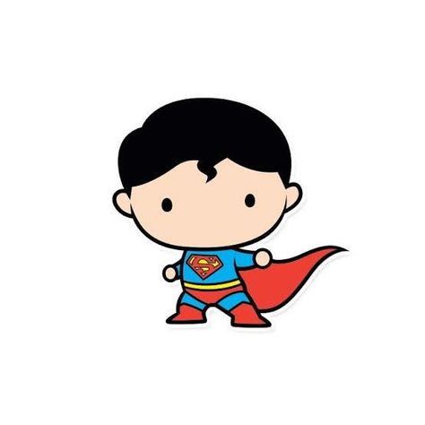 Superman Stickers, Chibi Superman, Superman Drawing, Superman Baby, Batman Cartoon, Drawing Superheroes, Chibi Characters, Simple Cartoon, Kids Clipart