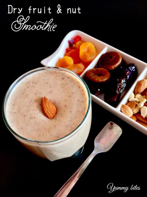 Dry fruit & nut smoothie Nut Smoothie, Fruit Drinks Recipes, Yummy Bites, Fruit Diet, Dry Fruit, Health Smoothies, Dry Fruits, Tasty Bites, Fruit Drinks