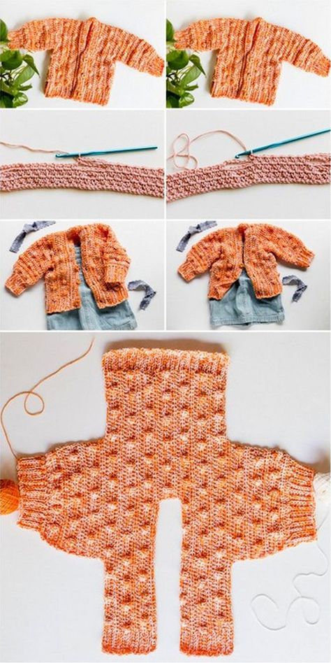 The Lynden Baby Sweater - Free Pattern & Tutorial Jaket Crochet, Crochet Baby Sweater Pattern, Crochet Baby Sweater, Baby Sweater Patterns, Confection Au Crochet, Haken Baby, Crochet Baby Clothes, Baby Sweater, Crochet Diy