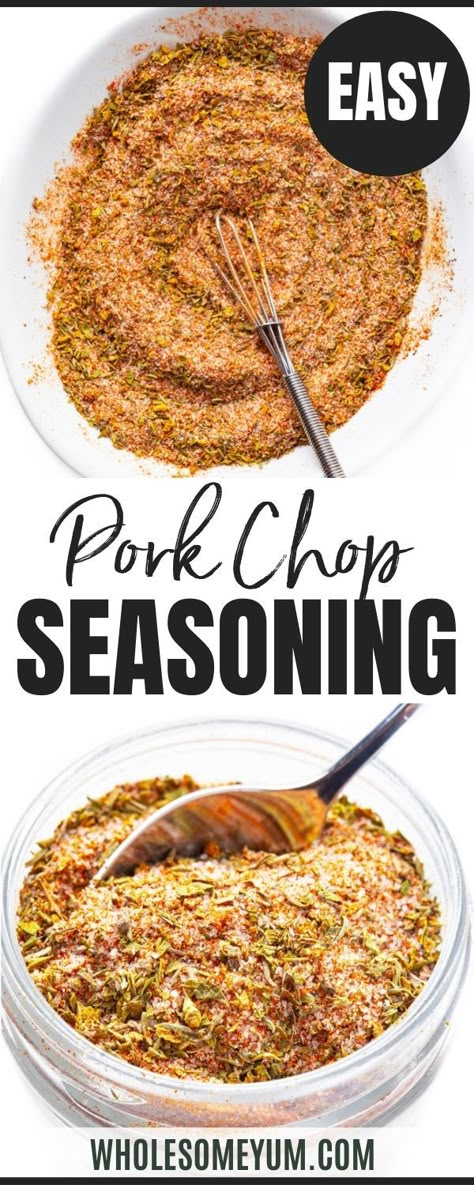 Pork Chop Seasoning Recipe Season Pork Chops, Quick Pork Chops, Paleo Pork Chops, Low Carb Pork Chops, Seasoning Salt Recipe, Chip Seasoning, Healthy Pork Chops, Healthy Pork Chop Recipes, Pork Spices