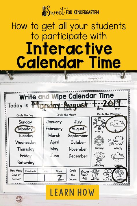 Interactive Calendar Kindergarten Free, Calendar Routine Kindergarten, Preschool Calendar Time, Calendar Time Kindergarten, 1st Grade Calendar, Make Calendar, Linear Calendar, Calendar Songs, Teaching Calendar