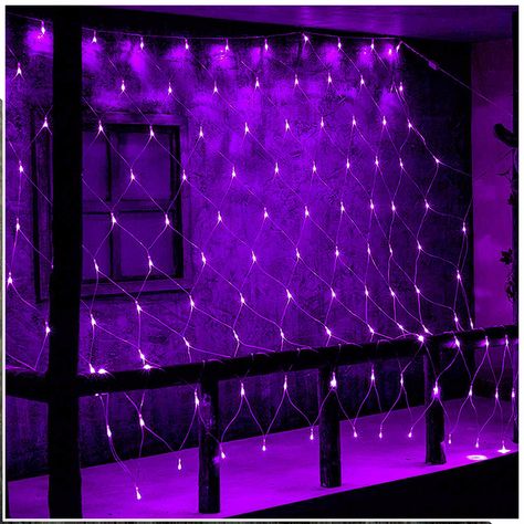 DAZZLE BRIGHT Halloween 360 LED Net Lights, 12FT x 5 FT Connectable String Lights with 8 Lighting Modes, Halloween Decorations for Party Carnival Supplies, Indoor Outdoor Yard Garden Decor (Purple) Christmas Net Lights, Bright Halloween, Led Icicle Lights, Mesh Lighting, Carnival Decorations, Mini String Lights, Net Lights, Purple Halloween, Icicle Lights