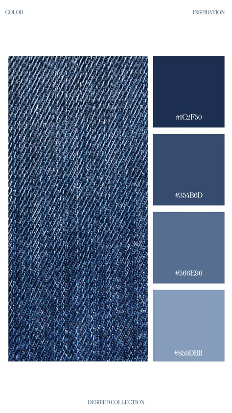 Blue Denim Color Palette, Muted Blue Palette, Colour Palette Navy Blue, Denim Colour Palette, Denim Blue Color Palette, Jeans Color Palette, Denim Palette, Denim Pantone, Denim Color Palette