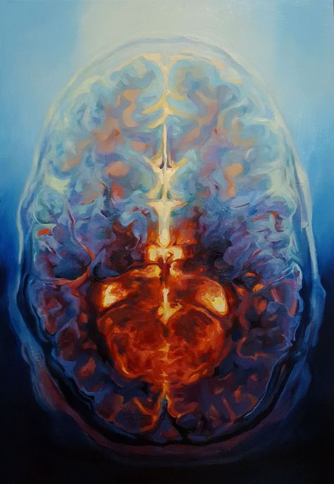 Medical Abstract Art, Brain Abstract Art, Biology Painting Ideas, Ap Art And Design, Brain Painting Abstract, Anatomy Painting Acrylic, Anatomy Oil Painting, Medical Art Painting, Human Anatomy Painting