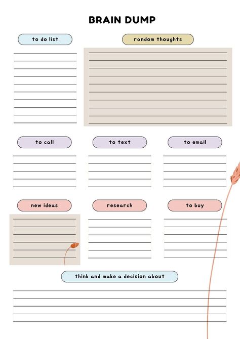 #Organisation #Braindump_Template #Brain_Dump_Template_Free_Printables #Goodnotes_Planner_Template Daily White Board Ideas, Braindump Template, Journal Planner Ideas, Brain Dump Journal, Ipad Templates, Dump Journal, Daily Planner Printables Free, Study Planner Printable, Writing Therapy