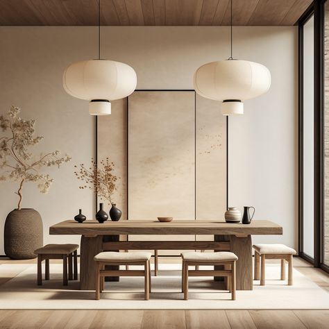 Japandi Dining Room, Casa Feng Shui, وابي سابي, Modern Japandi, Japandi Interior Design, Japandi Interiors, Zen Interiors, Japanese Home Design, Japandi Living