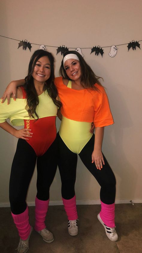 Aerobics Outfit 80s, 80s Neon Halloween Costume, Aerobic Halloween Costume, 80s Yoga Instructor Costume, 70s Workout Outfit Costume, 80s School Dance Outfit, Neon 80s Party Outfit, 80s Dance Costume, 80s Themed Outfits For Women