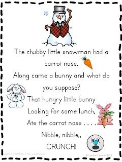 Classroom Freebies Too: Chubby Little Snowman Poem Snowman Poem, Kindergarten Poems, Preschool Poems, Christmas Poem, Winter Poems, Snowmen Activities, Preschool Winter, Winter Songs, Winter Classroom