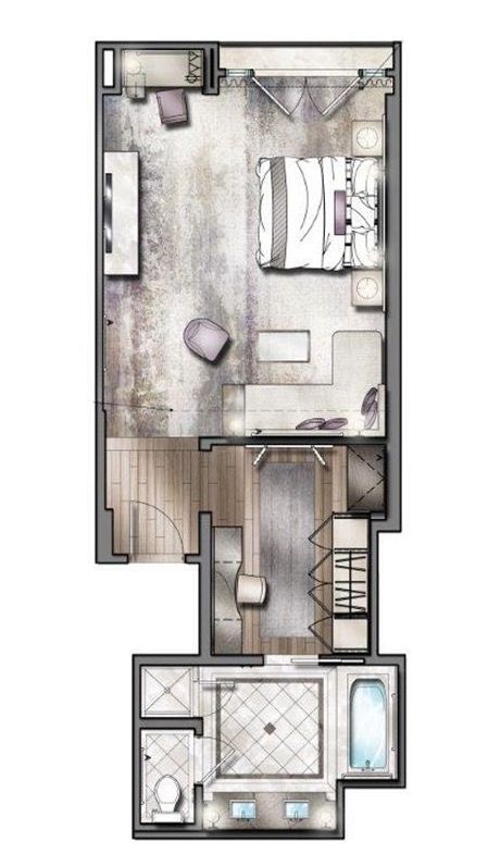 Bedroom Layout – Master Suite Layout Bedroom Design Hotel Room Plan - davidreed.co Master Suite Layout, Master Suite Floor Plan, Hotel Room Plan, Bathroom Design Plans, Studio Suite, Hotel Floor Plan, Hotel Floor, Layout Plan, Hotel Room Design