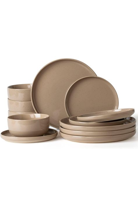 Enhance your dining experience with the Famiware Plates and Bowls Set. This 12-piece dinnerware set includes plates and bowls for four people, perfect for family meals or gatherings. The beautiful cinnamon brown color adds a touch of warmth and elegance to your table. Made from high-quality materials, these dishes are durable and long-lasting. (As an Amazon affiliate, I make a small commission.) #FamiwareDinnerware #PlatesAndBowlsSet #CinnamonBrown #TableSetting #DiningEssentials #Kitchenware Minimalist Kitchen Essentials, Beautiful Kitchenware, Kitchen Decor Collections, Crockery Design, Ceramics Pottery Bowls, Plates And Bowls Set, Ceramic Dinnerware Set, Kitchen Gadgets Unique, Dream Apartment Decor