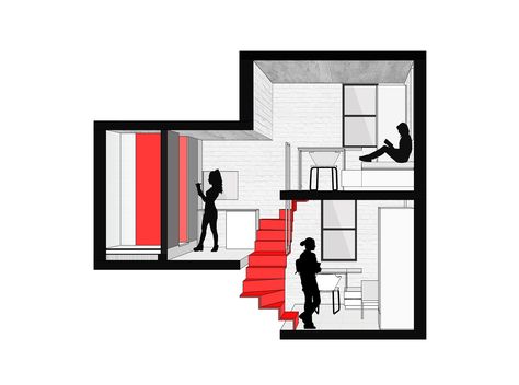 Gallery of Stacked Student Housing / Thirdspace Architecture Studio - 37 Modern Student Housing, Dormitory Layout, Student Housing Plan, Student Dormitory Floor Plan, Student Dormitory Architecture, Galleries Architecture, Architecture Design Process, College Projects, Student Housing