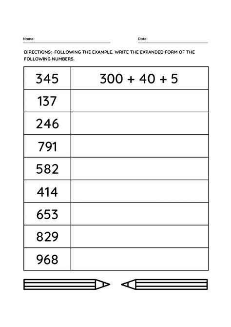 Expanded Form Worksheets, Mental Maths Worksheets, Teacher Websites, Tenth Grade, Math Subtraction, 1 Worksheet, Expanded Form, Math Place Value, 2nd Grade Math Worksheets