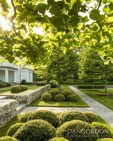 Garden Road Walkways, Garden Tiers, Driveway Entrance Landscaping, Plant Palette, Georgian Revival, Country Property, French Landscape, Concord Massachusetts, Revival Architecture